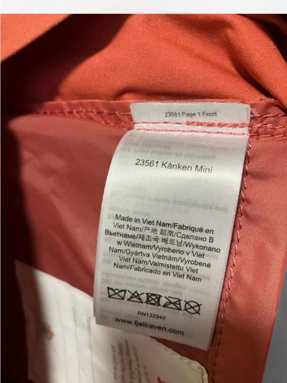 Fjallraven Kånken Mini Backpack Coral with Seat Pad - Picture 7 of 8